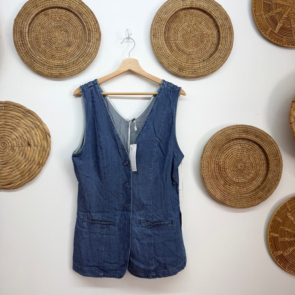 NEW Young Fabulous & Broke Tailored Denim Tank Top Large